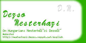 dezso mesterhazi business card